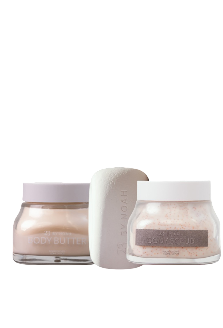 A complete rejuvenation collection with a body butter, body scrub and an incense stone which is a fragrance diffuser.